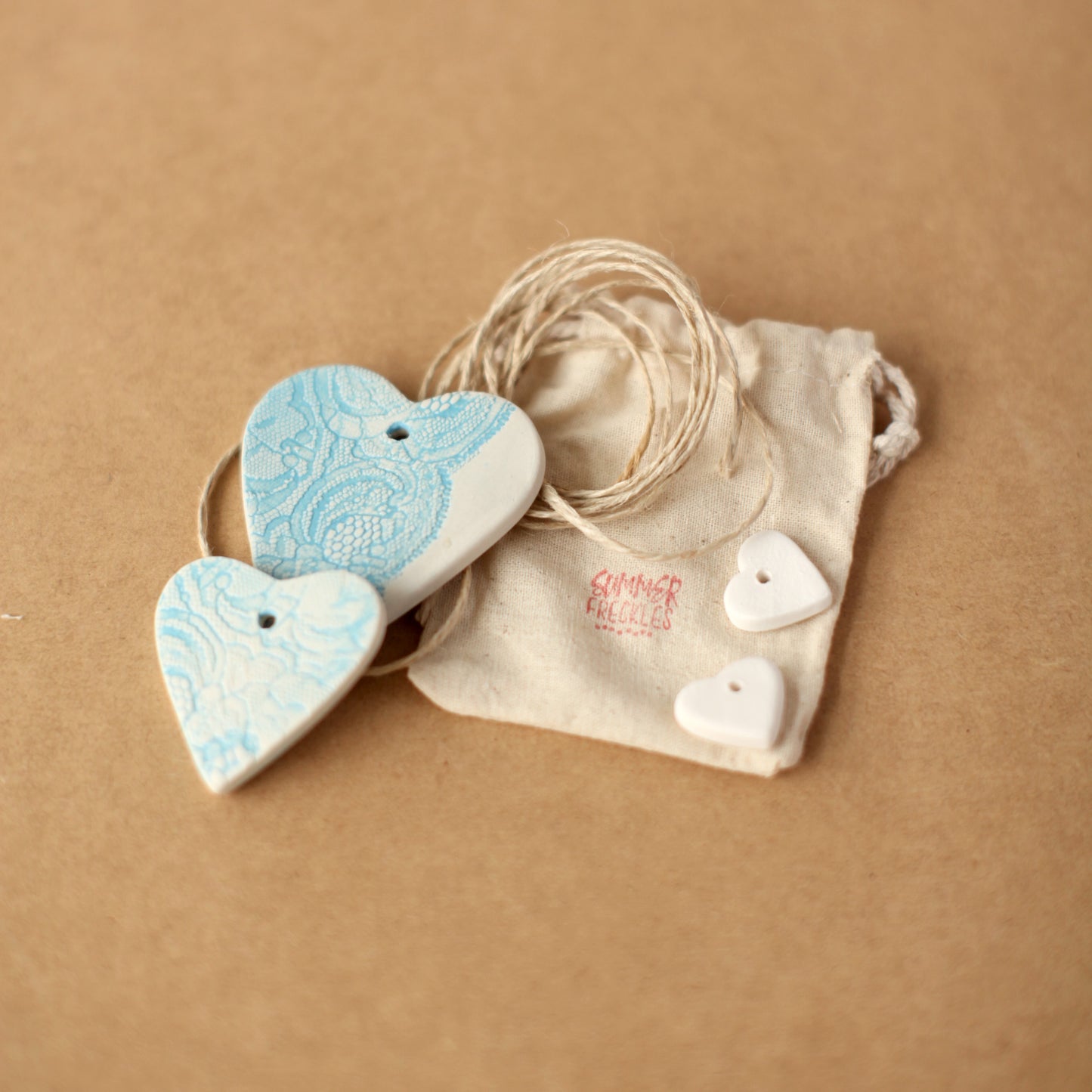 Pressed Lace Heart Gift Tags