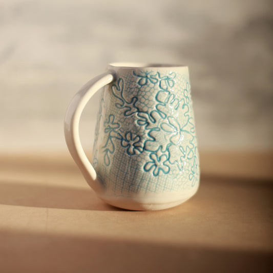 Pressed Lace Ceramic Mug